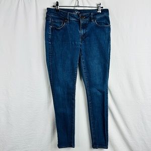 Ann Taylor Loft Jeans Petite Sz 6P Blue Curvy  Mid Rise Stretch‎ Denim Pants